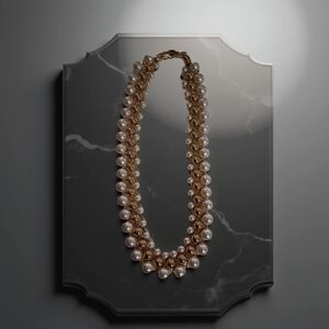 Napier Gold and Cream Double-Strand Necklace